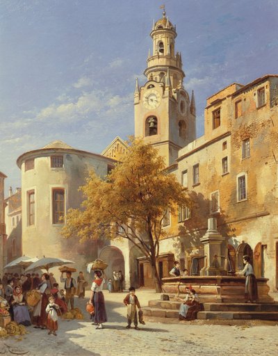 Continental Street Scene by Jacques Carabain